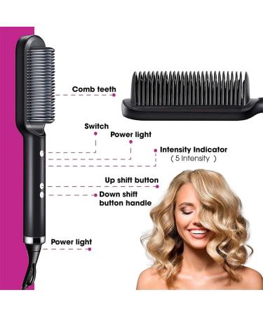 FANA Hot Air Brush - Professional Hair Straightener Fast Heating & Anti-Scalding Travel Comb Tool for Perfect Hair - Buy Internationally - Buy Online on GoSupps.com