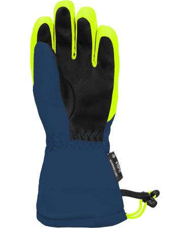 Reusch Unisex Baby Maxi R-Tex XT Waterproof Ski Gloves - Warm Winter Gloves for Snow Sledding & Everyday Use in Dress Blue/Safety Yellow - Buy Online on GoSupps.com