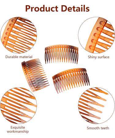 VEGCOO 15 Pcs Hair Combs Slides - Black Plastic French Side Combs for Women Girls with Strong Hold - Twist Comb Hair Clips for Thick and Fine Hair (A15) - Buy Online on GoSupps.com