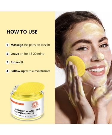 Paradream Turmeric Kojic Acid Cleansing Pads: Face Exfoliating Scrub Pads for Dark Spots - Deep Clean Pores Suitable for all Skin Types 50PCS 50 Count (Pack of 1) - Buy Online on GoSupps.com