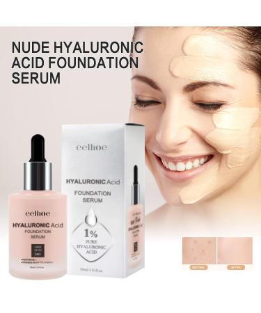 Flysmus EGF Nude Hyaluronic Acid Foundation Serum 30ml - Hydrating Invisible Cover Makeup/Anti-Aging Serum - 2pcs - Buy Online on GoSupps.com