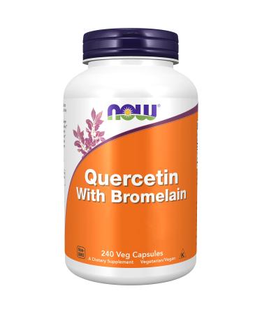Now Foods Quercetin with Bromelain High Dose 240 Vegan Capsules Lab-Tested Soy Free Gluten Free Vegetarian Non-GMO