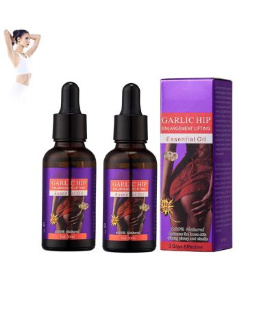 Garlic Hip Enlargement Lifting Oil Lot de 2 huiles essentielles pour fesses Garlic Hip Butt Buttocks Enlargement Lifting Essential Oil Hip Lift Up Essential Oil Butt Cellulite Removal Firming