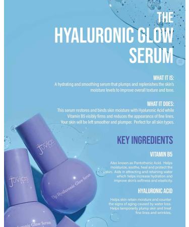Juvia's Place Hyaluronic Glow Serum - Hydrate Smooth & Plump Skin | 1 fl oz | Anti-Aging & Moisturizing with Vitamin B5 - Buy Online on GoSupps.com