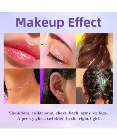 HOSAILY Holographic Chameleon Mermaid Glitter Gel - Color Shifting Metallic Sparkle for Face, Body, Hair, Eyes, Lips, Nails - Long Lasting Liquid Glitter for Festivals & Parties - Buy Online on GoSupps.com