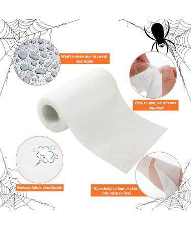 Lothee 10 Rolls Halloween Mummy Bandage Wrap - 50 Yards Self-Adhesive Cosplay Gauze 5 Sizes for Zombie Costumes - Buy Online on GoSupps.com