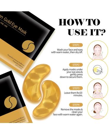 30 Pairs 24K Gold Eye Masks - Crystal Collagen Gel Patches for Puffiness Dark Circles & Fine Lines | Moisturizing Skin Care Pads - Buy Online on GoSupps.com