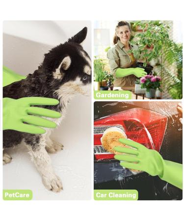 COMNICO 15 Extra Long Rubber Cleaning Gloves - Waterproof, Non-Slip, Reusable for Kitchen & Bathroom - Grippy Latex Supplies - 1 Pair (Green) - Buy Online on GoSupps.com