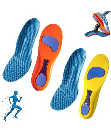 Norelie insert Norelie orthopedic insoles to support the vaulted vault Comfortable insole plane planar fasciitis (blue+yellow 35-36) 35-36 blue+yellow