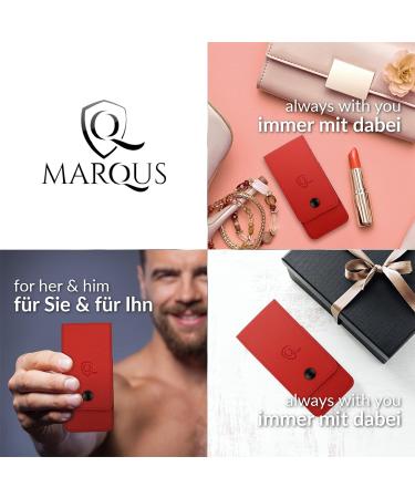 marQus Manicure Set for Women and Men - 4 Piece Pedicure Kit with Sharp Nail Scissors, Tweezers, Nail Clippers & Sapphire Nail File from Solingen - Ideal for Traveling - Red - Buy Online on GoSupps.com