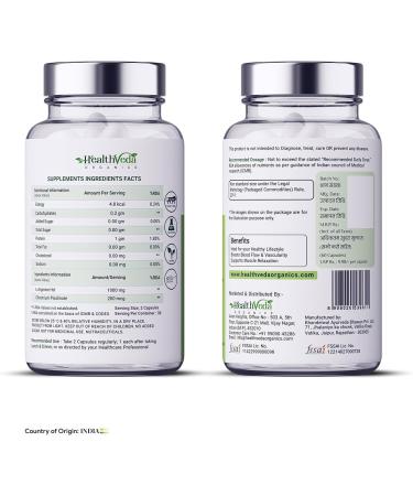 Generic Organics L Arginine 1000 mg with Chromium Picolinate | 60 Veg Capsules | Good for Muscle Growth Stamina Recovery Immune Booster & Energy | for Both Men & Women - Buy Online on GoSupps.com