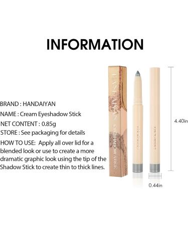 PICKX Cream Eyeshadow Stick Waterproof and color lasting eye shadow color-rich eyeshadow matte & pearlescent eyeshadow Fine-nib eyeshadow for detailed lines delicate and compact suitable for gift (19) - Buy Online on GoSupps.com