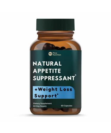 FLOWNUTRITION Natural Appetite Suppressant for Women & Men Non-Stimulant Satiety Support & Holistic Daily Formula. Helps Control Hunger & Curb Cravings Naturally 60 Veggie Capsules