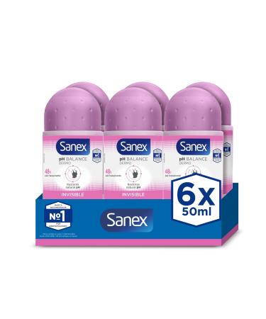 Sanex Deodorant Roll On Dermo Invisible 50 ml 6 Pack