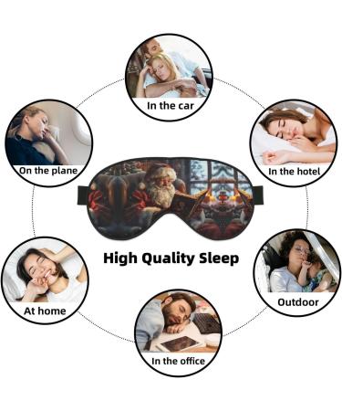 Merry Christmas Print Unisex Eye Mask - Soft Comfortable Light-Blocking Sleeping Mask for Travel & Relaxation - Buy Online on GoSupps.com