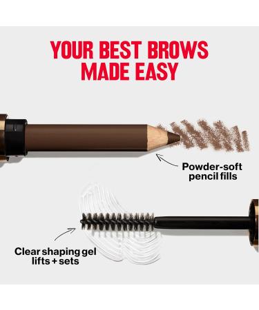 Revlon ColorStay Brow Fantasy 104 Dark Brown - All In One Eyebrow Powder Pencil & Shaping Gel | Smudge-Proof 16HR Long-Lasting Full Brows - Buy Online on GoSupps.com