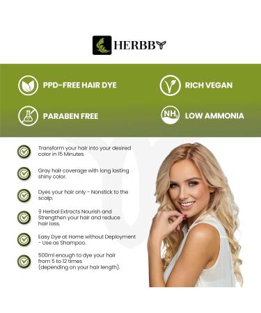 Luxury Blonde Hair Color Shampoo for Gray Coverage | 9 Herbal Extracts | Long Lasting Dye & Conditioner | 500ml - Buy Online on GoSupps.com