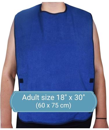 2 Pack Adult Bibs - Reusable Washable Cotton Terry Cloth Aprons for Elderly, Seniors, Disabled | Practical Clothing Protectors - Buy Online on GoSupps.com