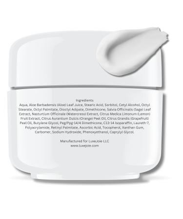 LuxeJoie Sage & Citrus Moisturizer Oil-Free Natural Face Cream for All Skin Types | Anti-Wrinkle & Tightening | 2 oz - Buy Online on GoSupps.com