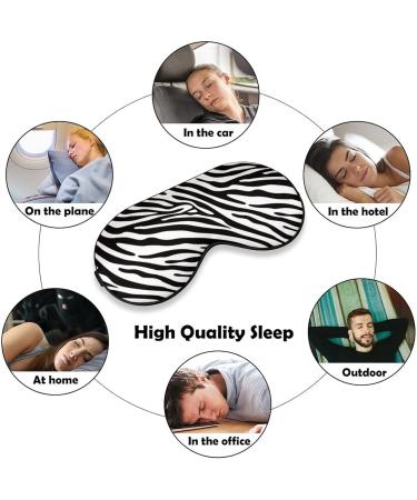 Black and White Zebra Sleep Mask for Women | Adjustable Eye Shades Cover with Elastic Strap - Best Sleep Aid - Buy Online on GoSupps.com