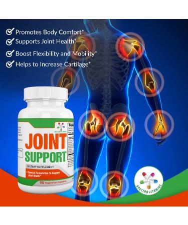 Spectra Joint Support Supplement with Glucosamine, Turmeric, Boswellia, Paractin, Collagen & Hyaluronic Acid - 90 Capsules - Buy Online on GoSupps.com