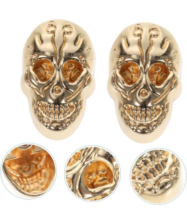 Abaodam 20pcs Rivets Crafting Studs Crafting Rivet Kit Studs Punk Skull Head Belt Halloween Clothing Golden 2X1.5cm - Buy Online on GoSupps.com