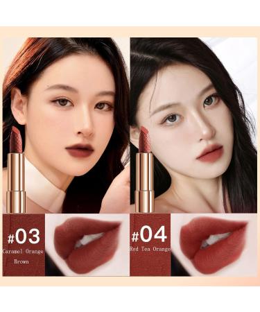 Knixhult Velvet Matte Lipstick Set - 2023 New 4 Colors, Waterproof & Long Lasting | Elegant Leather Chain Bag - Pink - Buy Online on GoSupps.com
