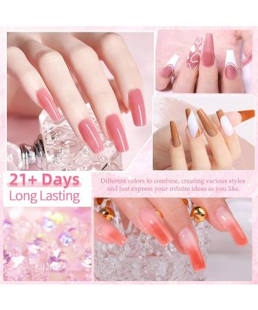 TopDirect Poly Gel Nail Kit - 8 Colours Poly Gel + White & Silver Liner Gel Polish - Beginner's Full Set with 100 False Nail Tips - Builder Gel Kit for Women - Mix-1 - Buy Online on GoSupps.com
