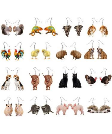 Feyley Animal Earrings for Women Cute Acrylic Duck Mouse Cat & Labrador Designs | Unique Fashion Jewelry - Buy Online on GoSupps.com