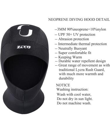 ZCCO 3mm Neoprene Diving Hood - Surfing Thermal Cap for Water Sports - Buy Online on GoSupps.com