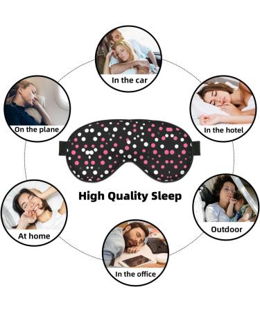 SSIMOO Black Polka Dots Soft Sleep Eye Mask | Breathable Travel Eye Patch for Women | Perfect for Relaxation - Buy Online on GoSupps.com