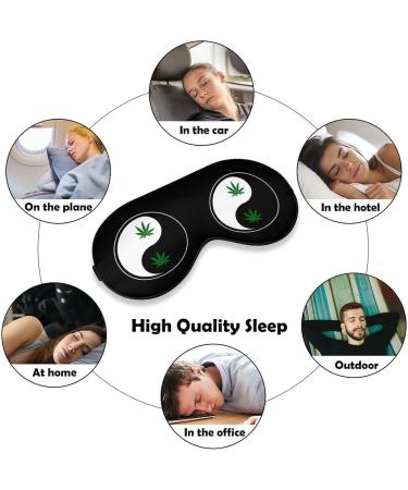 Weed Yin Yang Sleep Mask - Adjustable Blindfold for Sleeping, Blocking Light - Men and Women - Buy Online on GoSupps.com