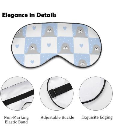 Cute Seals Checked Pattern Sleep Mask - Adjustable Blindfold for Sleeping, Travel, and Napping - Men and Women - Buy Online on GoSupps.com