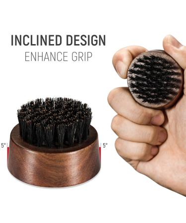 BFWood Beard Brush for Men - Boar Bristles - Small Round Black Walnut Wood - Buy Online on GoSupps.com