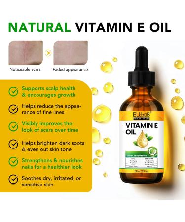 ELBBUB Huile de vitamine E 75 000 UI hydratation ultra concentr e r duction des cicatrices et des vergetures soin hydratant pour le visage le corps les cheveux et les ongles - Buy Online on GoSupps.com
