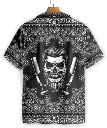 HYPERFAVOR Skull Barber Shirts for Men- Casual Short Sleeve Barber Skull Shirt Men- Barber Hawaiian Shirts for Men X-Large V9 - Buy Online on GoSupps.com