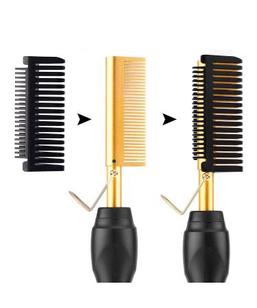 Aethland Hot Comb Electric Hair Straightener - Adjustable High Heat Iron Comb for Natural Black Hair & Wigs - Buy Online on GoSupps.com
