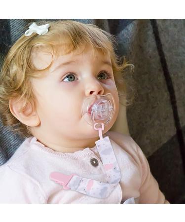 Pacifier Holder Leashes 8 Pcs Set for Girls | Silicone Button Ring Adapters | Fits All Pacifiers | Baby Teething Toys & Shower Gift - Buy Online on GoSupps.com