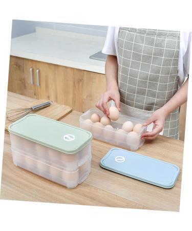 2 pcs Household Tray Multi-layer Preservation Egg Refrigerator Kitchen Container re-usable Light Greenx2pcs 24x11.5cmx2pcs - Buy Online on GoSupps.com
