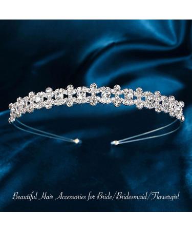 Bride Headband Rhinestones Crystal Hair Bands Bridal Wedding Headbands Bridesmaid Flower Girl Elegant Hair Accessories Prom Party Birthday Celebration Hairband for Women & Girls - Buy Online on GoSupps.com