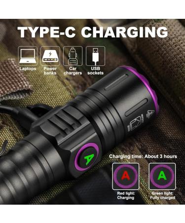ULTRAFIRE UV 395nm Torch - USB Rechargeable Powerful Ultraviolet LED Black Light Ideal for Resin Curing/Scorpion Detection/Fluorescent Discovery/Pet Urine Disclosure - Pack of 2 - Buy Online on GoSupps.com
