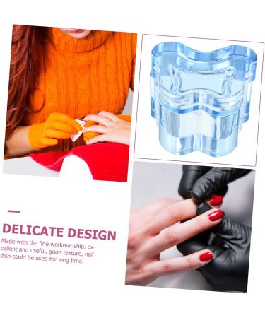  LALADEFIEE Glass Nail Dish Cups With Lids Glass Nail Art Cup Glass Crystal Cup Blue Crystal Glass Glass Nail Dish With Lid - Buy Online on GoSupps.com