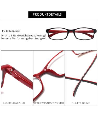 5 Pack Reading Glasses for Men & Women - High-Quality Comfortable Rectangular Spring Hinges - 5 Colors - 0.75 Magnification - Buy Online on GoSupps.com