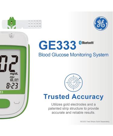 Buy GE333 Blood Glucose Monitoring System - Fast 5-Second Results Auto Coding Bluetooth App | Accurate Glucometer for Diabetes Management - Buy Online on GoSupps.com