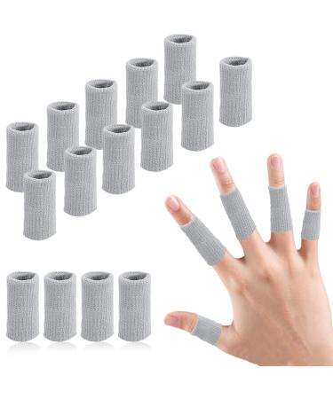 Ednyzakrn 20 pieces of finger protection in the event of injury finger bandage finger bandage stretchy finger cover for trigger finger arthritis swelling basketball finger protection unit size gray 20