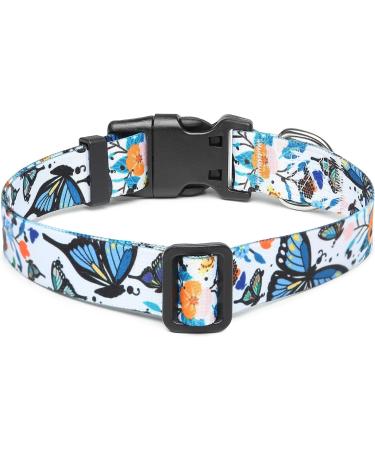 Suredoo Adjustable Soft Nylon Dog Collar for Small & Medium Dogs - Comfort Fit for Puppies (S Butterfly Design) - Buy Online on GoSupps.com