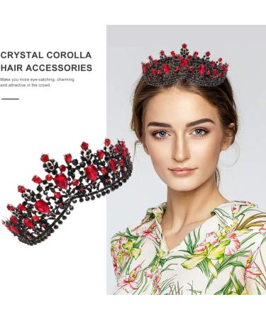 Elegant Lurrose Antique Green Crystal Crown - Vintage Bridal Headgear & Jewelry for Weddings - Princess Queen Diadem - Buy Online on GoSupps.com