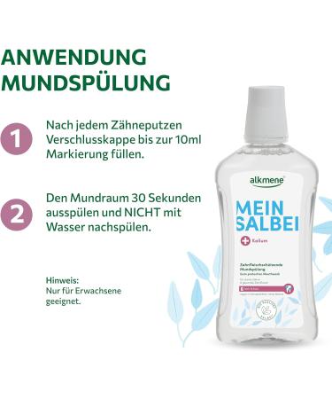  Alkmene alkmene Pack of 8 Vegan Antibacterial Alcohol-Free Mouthwashes with Sage and Potassium 500ml - Buy Online on GoSupps.com