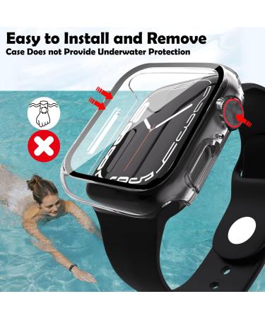QHOHQ 2 Pack Hard PC Case Compatible with Apple Watch Series 8 45mm & Series 7 45mm with Tempered Glass Screen Protector Full Coverage Touch Sensitive Ultra-Thin HD Bumper Protective Cover - Clear Transparent 45mm - Buy Online on GoSupps.com