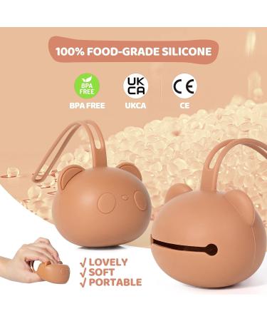 Orzbow 2Pcs Silicone Dummy Case Pacifier Holder Case w/Strap BPA-Free Soother Pod Baby Holder Case Panda Pacifier Holder Storage Box for 2 Dummies Lightweight and Easy Clean Dummy Box Chocolate 2 Pack - Buy Online on GoSupps.com